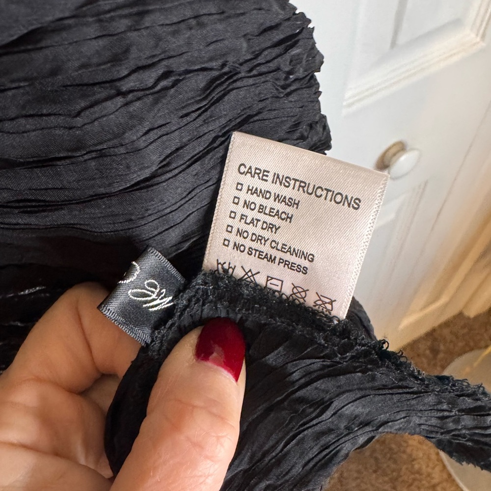 MC OASIS Black Sheer Tunic/Shift Dress Asymmetrical Hem Plus Size XL/1X - Picture 8 of 15